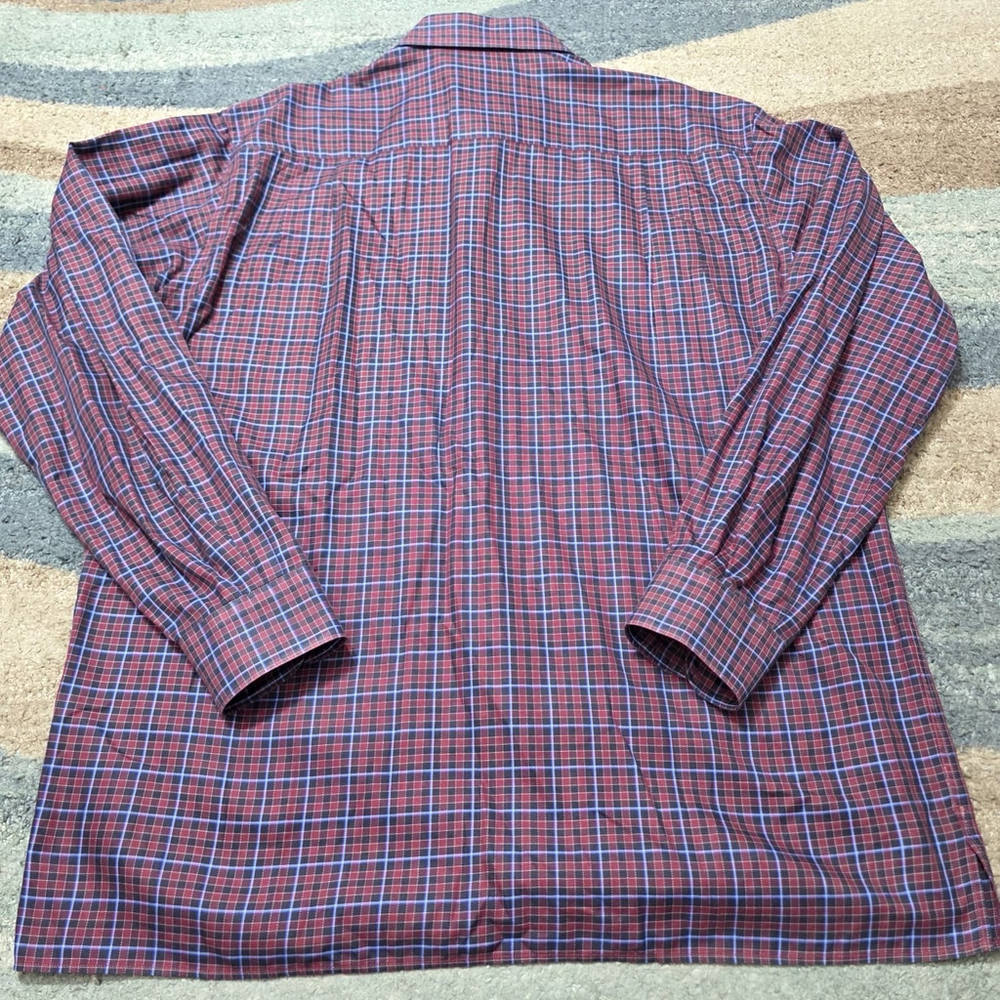 Ermenegildo Zegna Casual Button Down Shirt Red Plaid Made In Italy Mens Size XXL - Picture 3 of 10